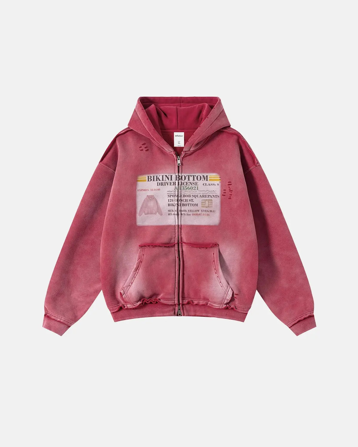 Washed License Zip Hoodie