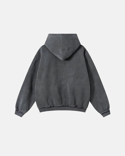 Washed License Zip Hoodie