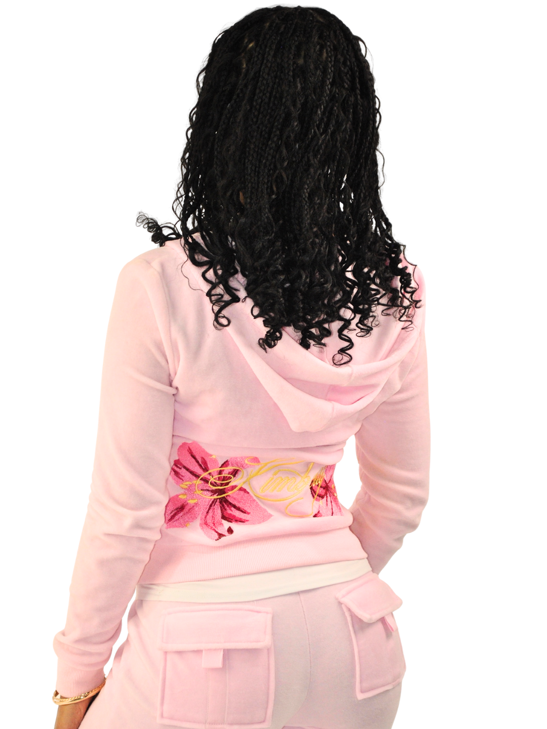 Velour Y2K Tracksuit - Baby Pink