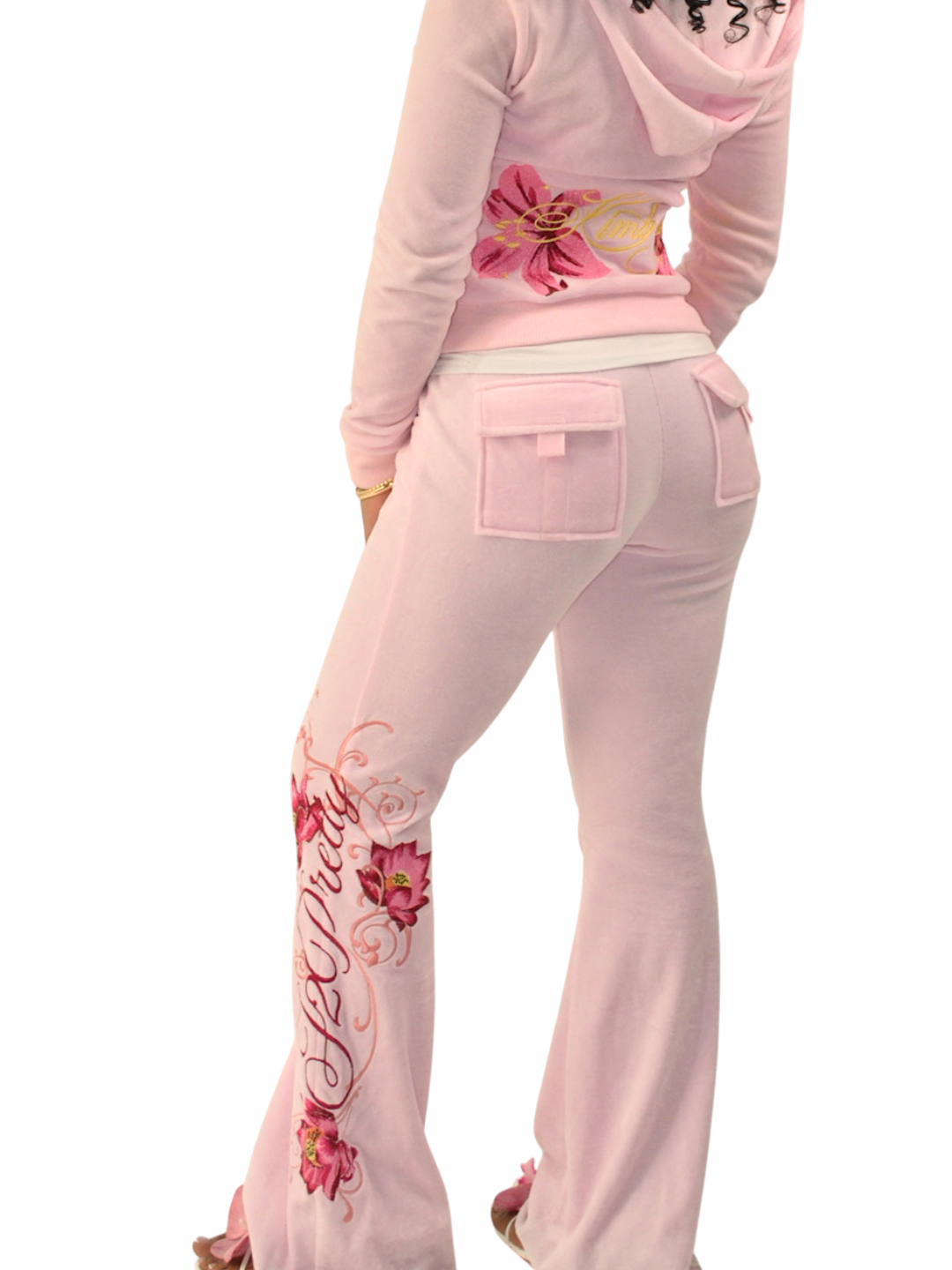 Velour Y2K Tracksuit - Baby Pink