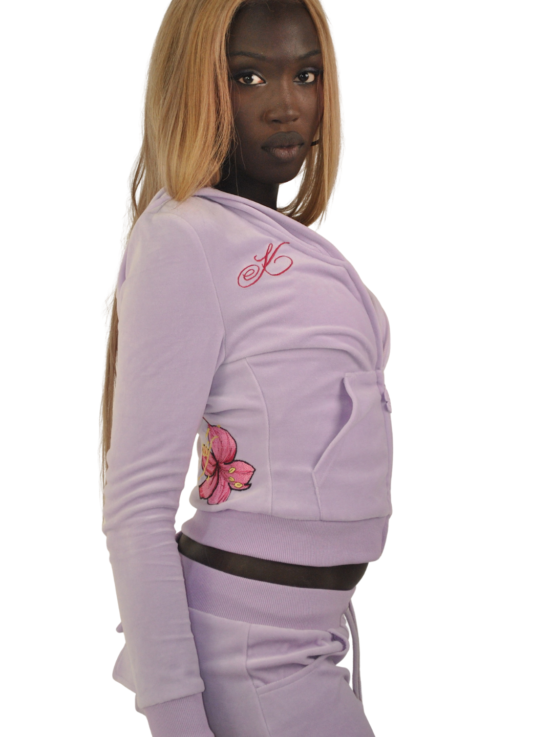 Velour Y2K Tracksuit - Lilac