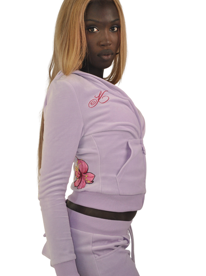 Velour Y2K Tracksuit - Lilac