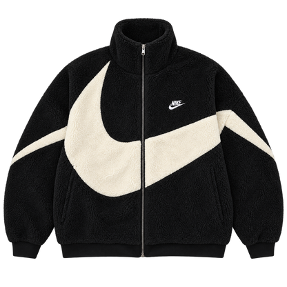 Black / Cream Swoosh Fleece — Front