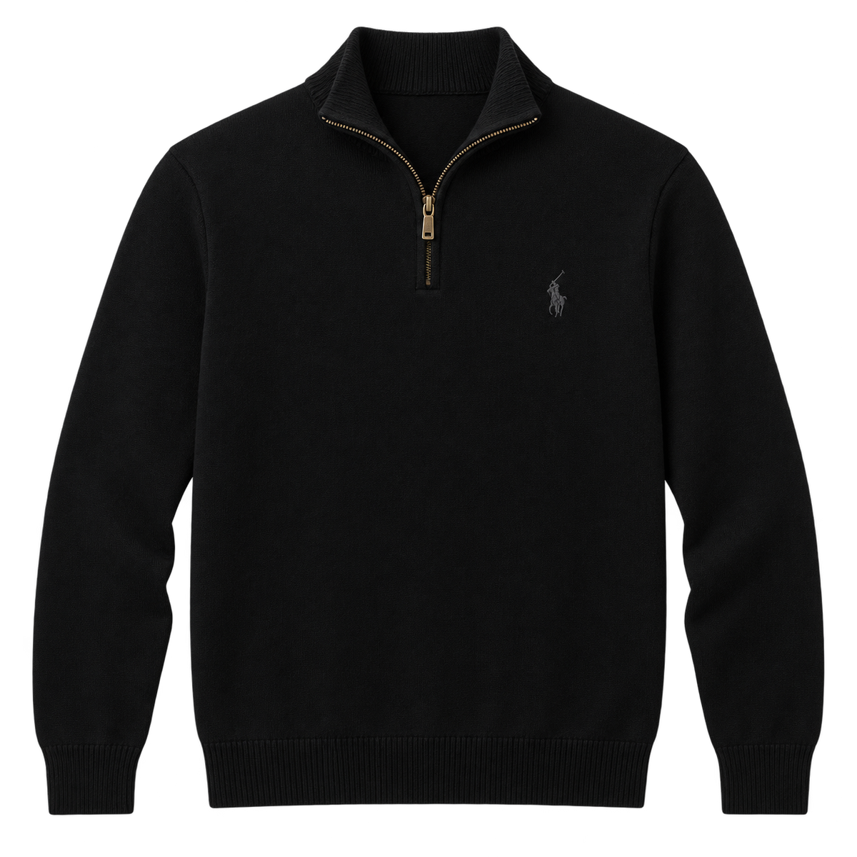 Black Quarter Zip — Front
