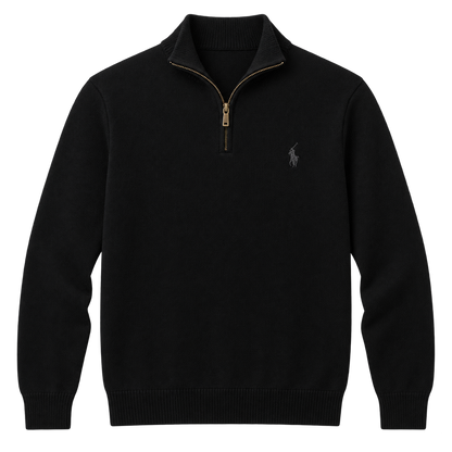 Black Quarter Zip — Front