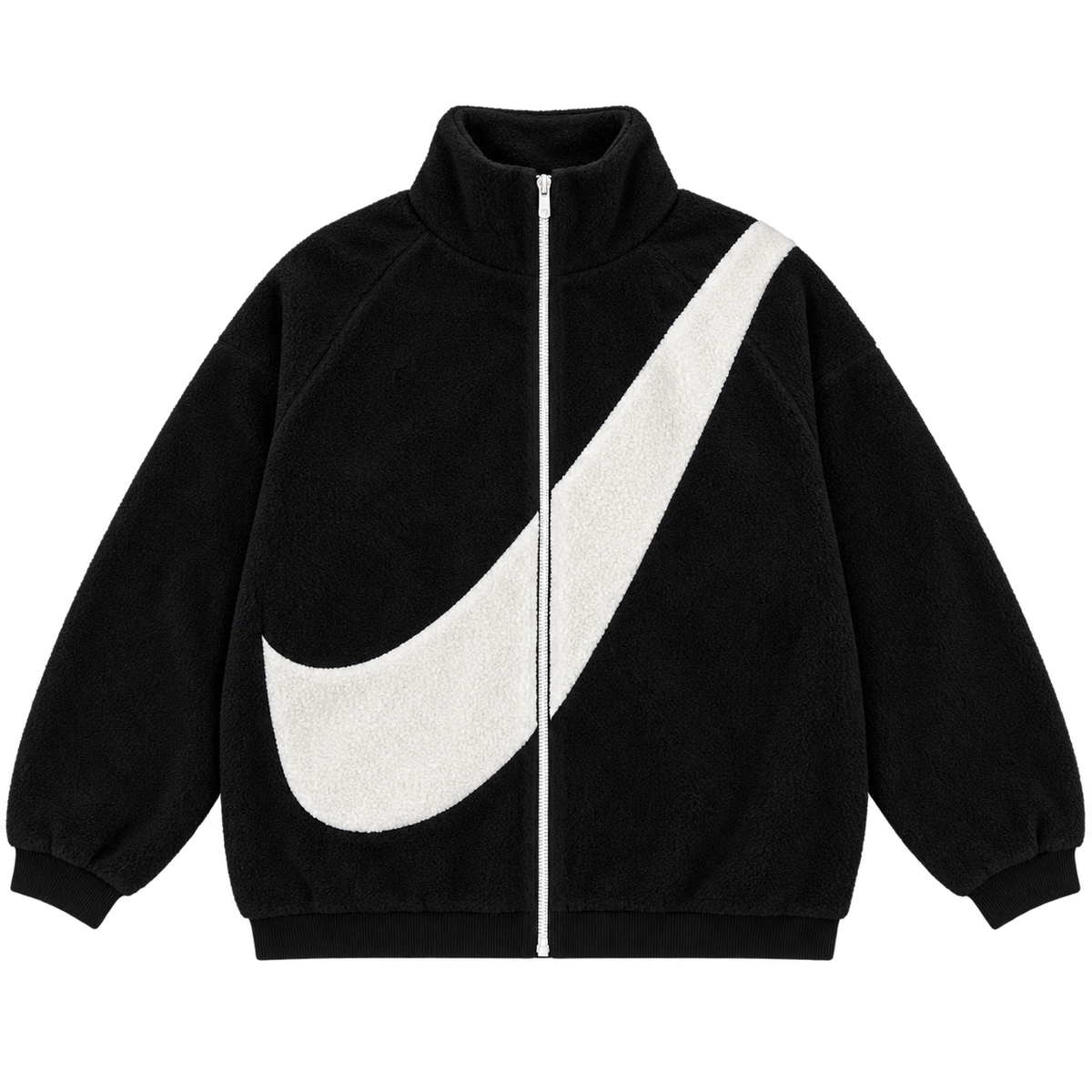 Black Giant Swoosh Fleece — Front