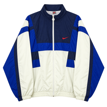 Blue / Cream Block Jacket — Front