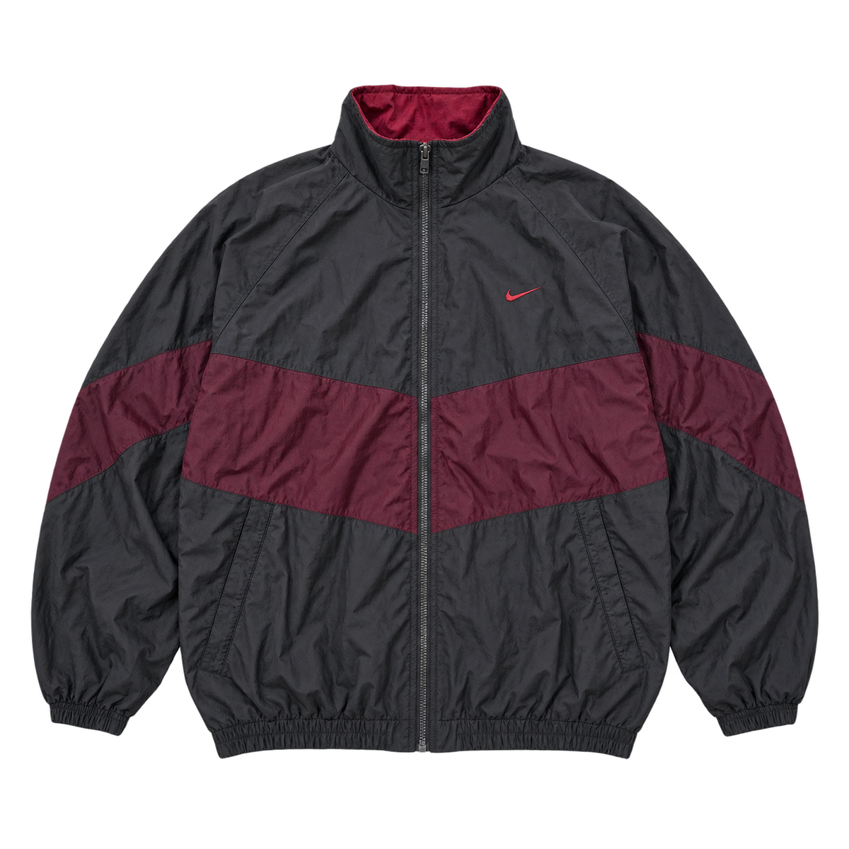 Charcoal / Burgundy Block — Front
