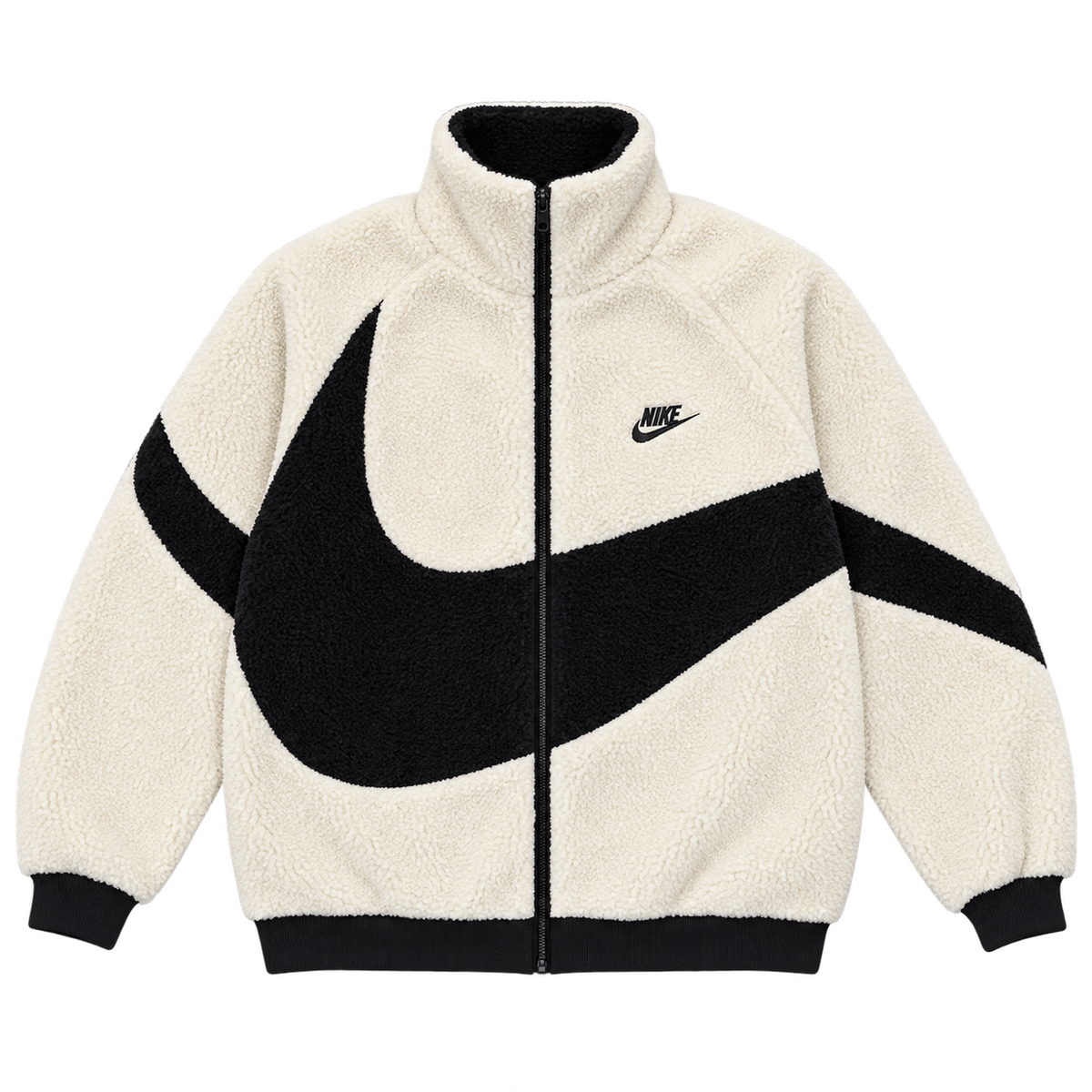Cream Swoosh Fleece — Front