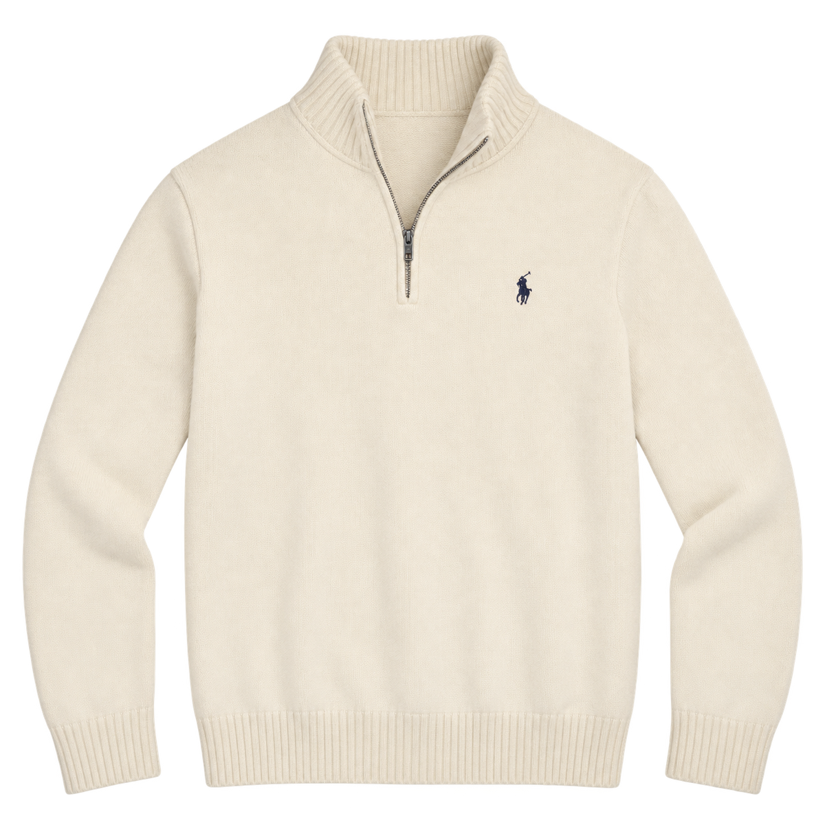 Cream Quarter Zip — Front