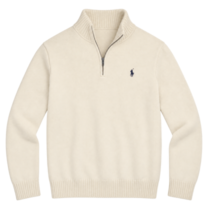 Cream Quarter Zip — Front