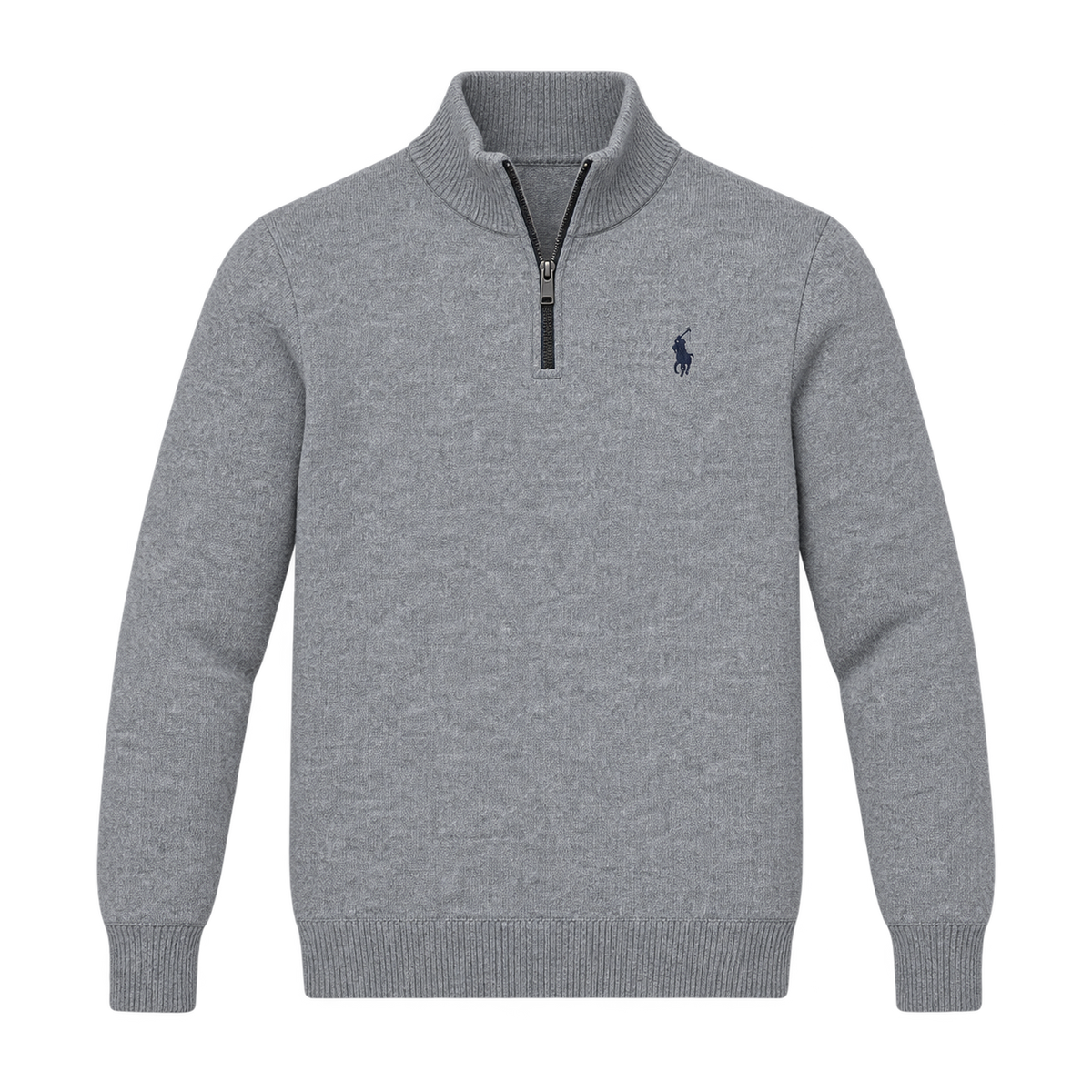 Gray Quarter Zip — Front