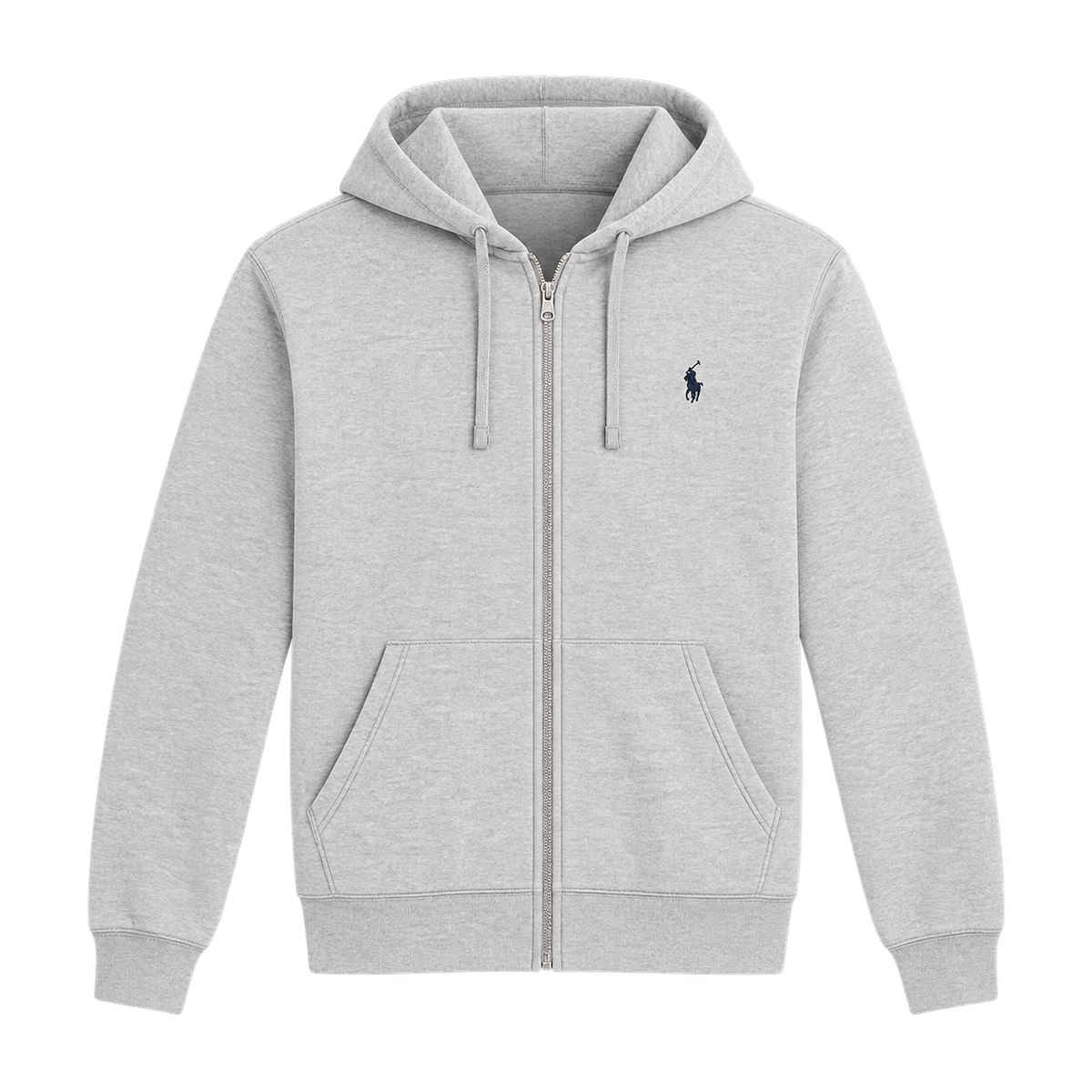 Gray Zip Hoodie — Front