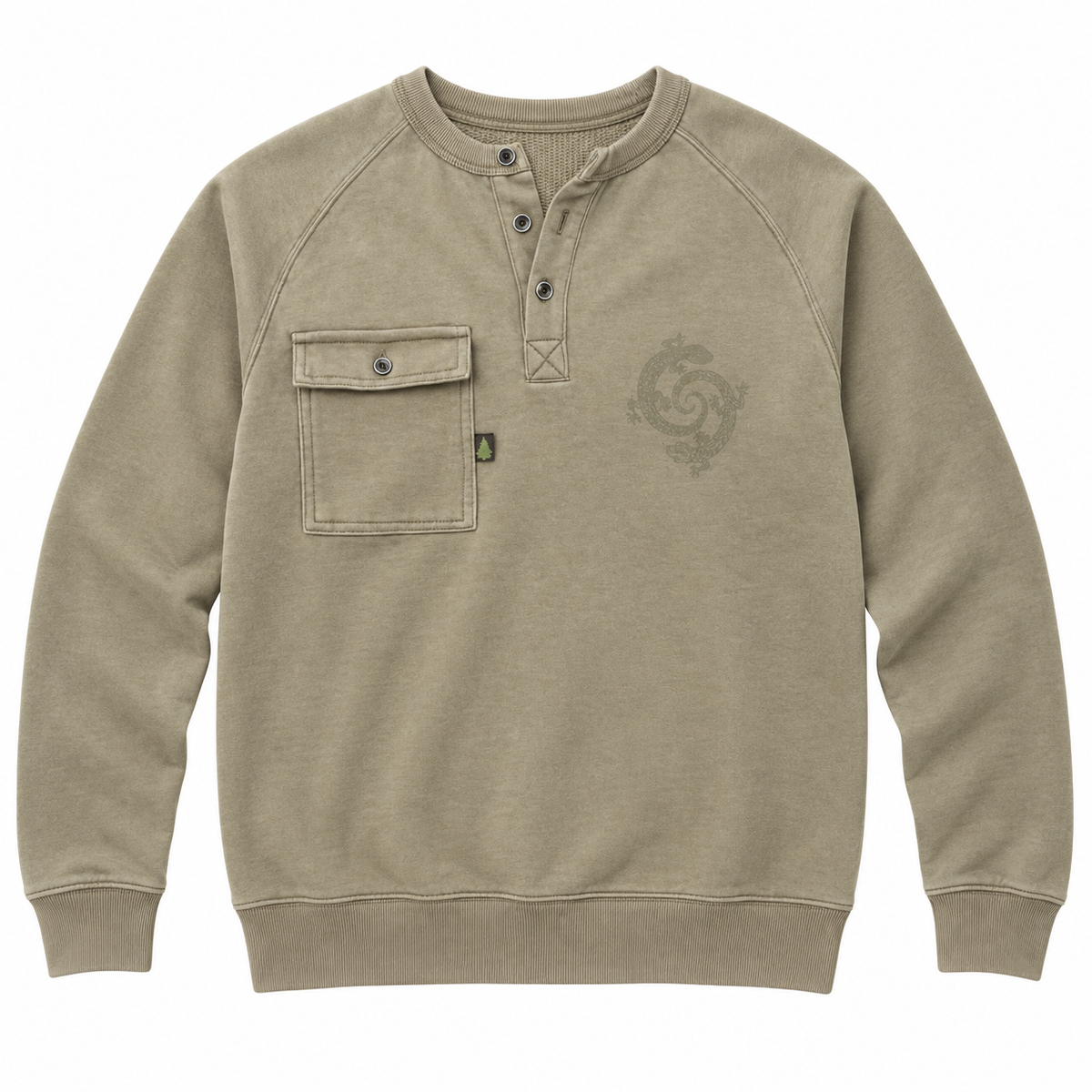 Pocket Henley - Khaki