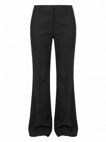 Low Rise Flare Trousers - Black