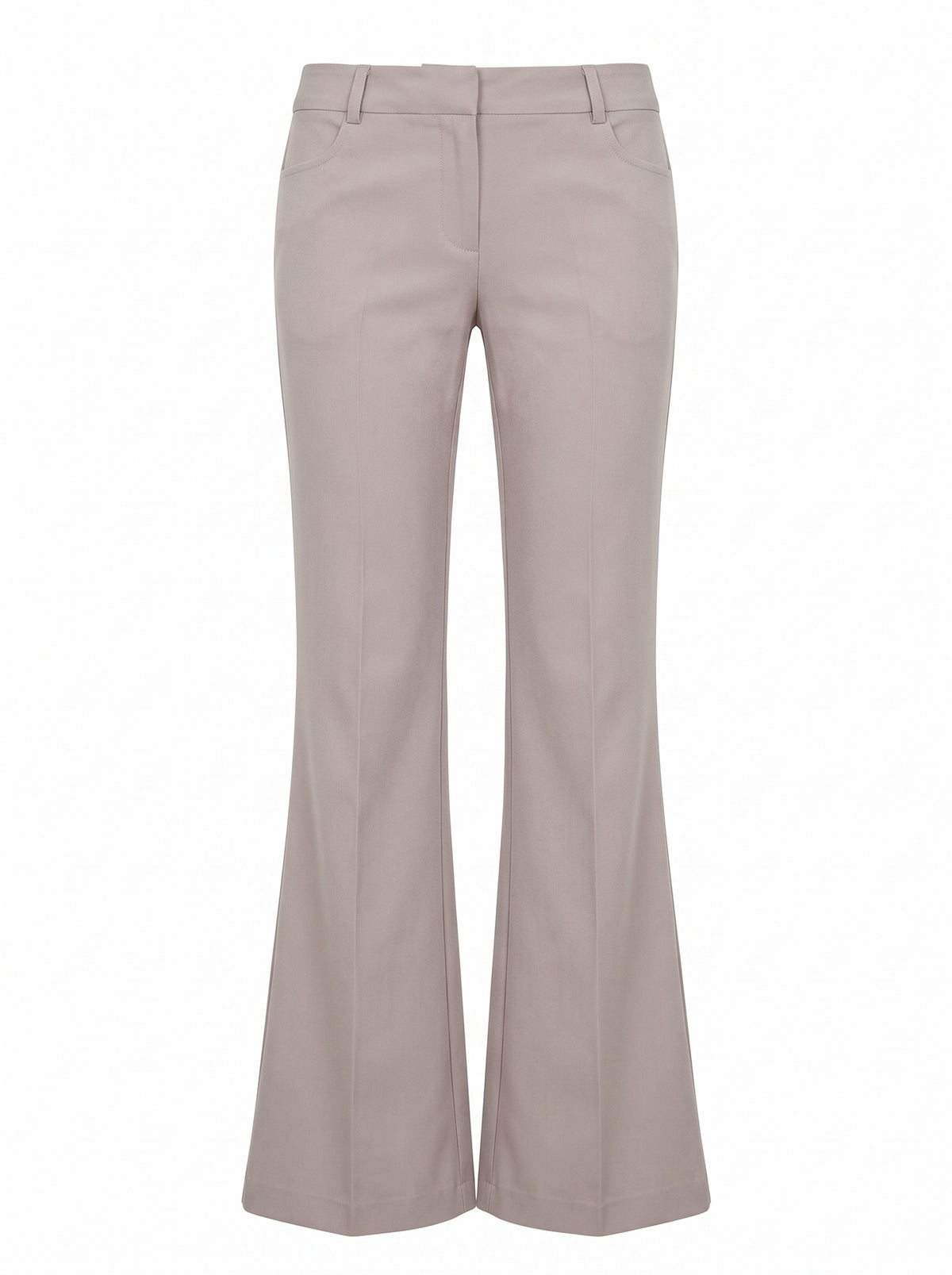 Low Rise Flare Trousers - Taupe