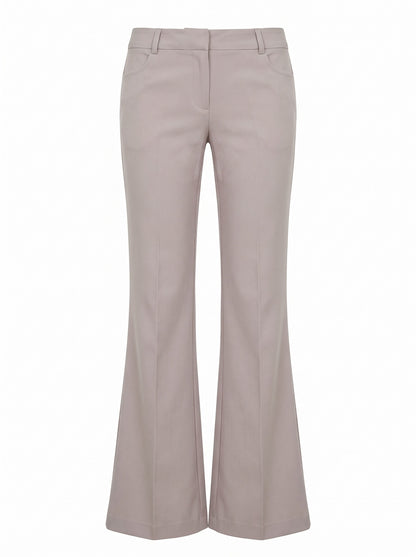 Low Rise Flare Trousers - Taupe