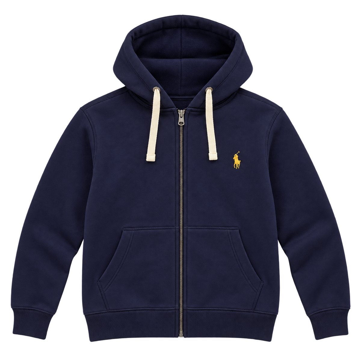 Classic Navy / Gold Zip Hoodie — Front