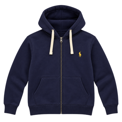 Classic Navy / Gold Zip Hoodie — Front