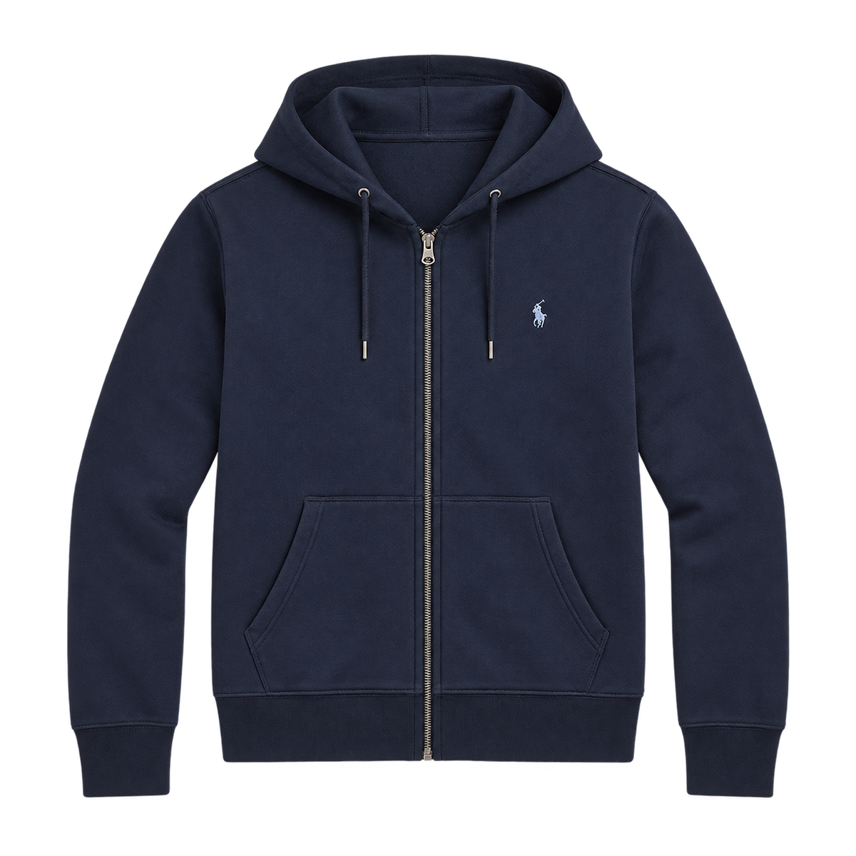 Navy Zip Hoodie — Front