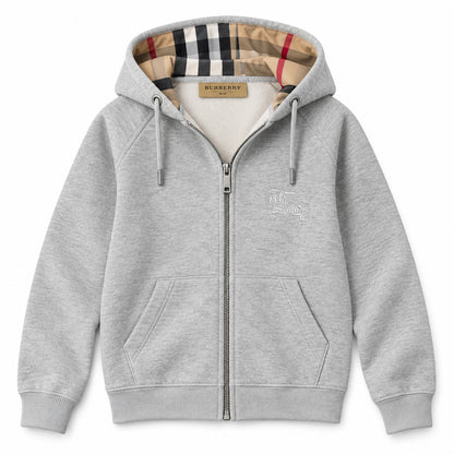 Grey Zip-Up — studio front view
