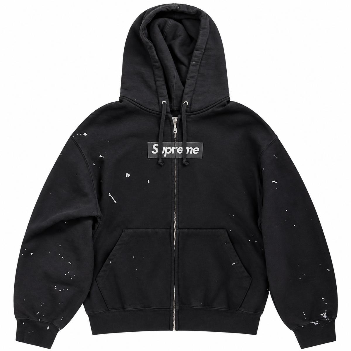 Paint Fleck Zip - Black