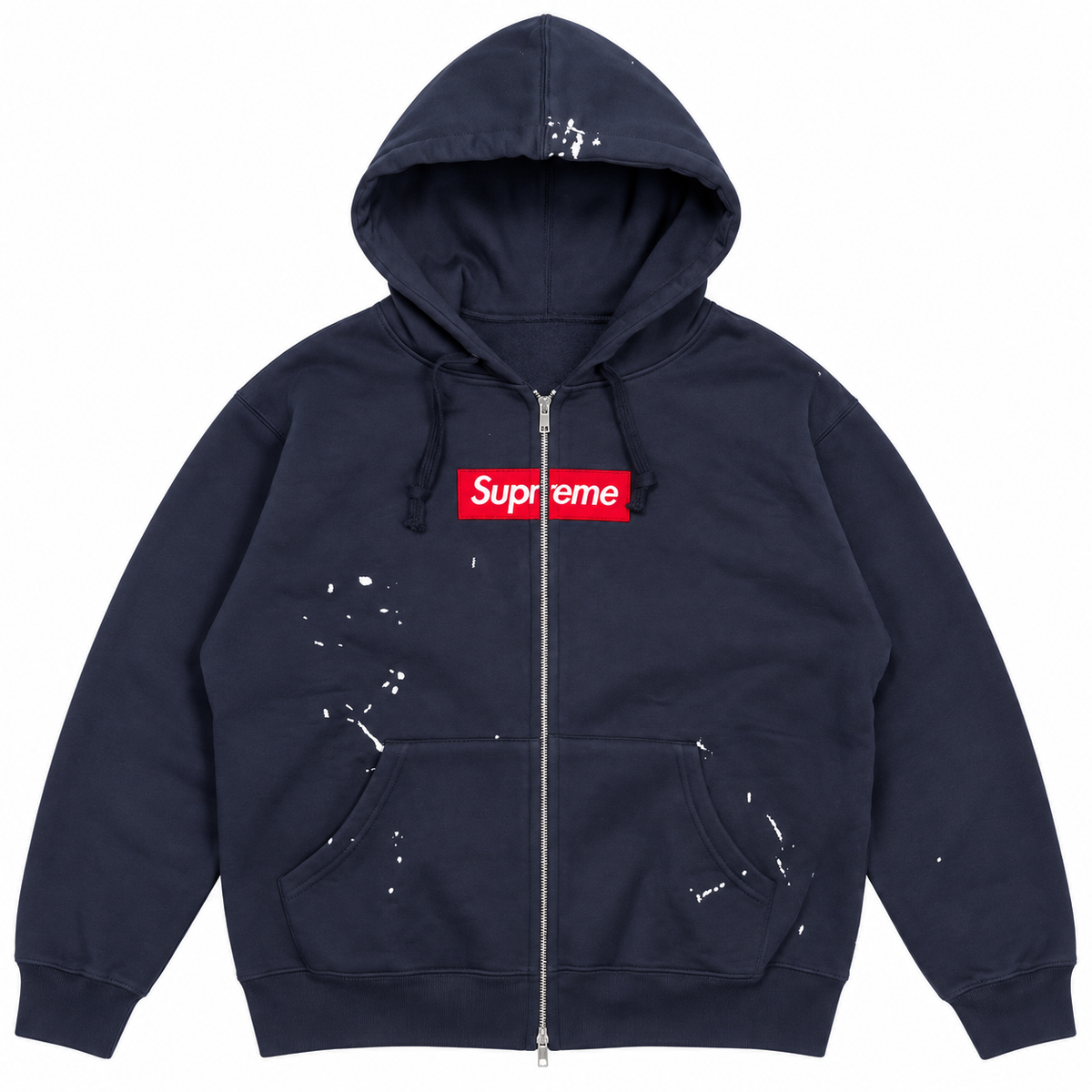 Paint Fleck Zip - Navy